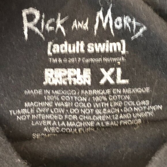 Rick And Morty Mens T-Shirt Size XL Black Crew Neck Graphic Tee Short Sleeve Y2K - Picture 3 of 8